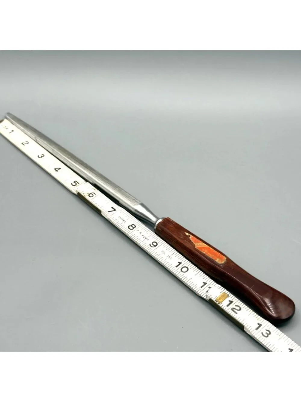 FLINT England Knife Sharpening Steel Mahogany Handle Stainless 13